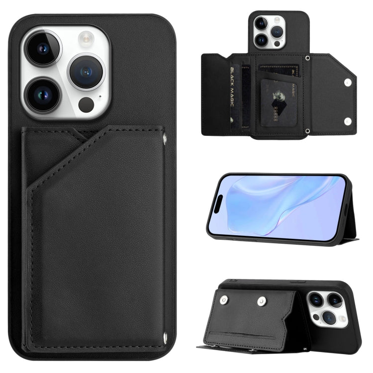 Handyhülle mit vier Kartenfächern und Handschlaufe mit Lederhaptik, Für iPhone 17 Pro Max, Für iPhone 17 Pro, Für iPhone 17, Für iPhone Air, Für iPhone 16 Pro Max, Für iPhone 16 Pro, Für iPhone 16 Plus, Für iPhone 16