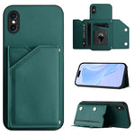 Handyhülle mit vier Kartenfächern und Handschlaufe, für iPhone 12 mini, für iPhone 11 Pro Max, für iPhone 11, für iPhone 11 Pro, für iPhone X / XS, für iPhone XR, für iPhone XS Max, für iPhone 7 Plus / 8 Plus