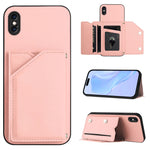 Handyhülle mit vier Kartenfächern und Handschlaufe, für iPhone 12 mini, für iPhone 11 Pro Max, für iPhone 11, für iPhone 11 Pro, für iPhone X / XS, für iPhone XR, für iPhone XS Max, für iPhone 7 Plus / 8 Plus