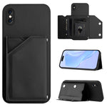 Handyhülle mit vier Kartenfächern und Handschlaufe, für iPhone 12 mini, für iPhone 11 Pro Max, für iPhone 11, für iPhone 11 Pro, für iPhone X / XS, für iPhone XR, für iPhone XS Max, für iPhone 7 Plus / 8 Plus