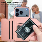 Handyhülle mit vier Kartenfächern und Handschlaufe mit Lederhaptik, Für iPhone 17 Pro Max, Für iPhone 17 Pro, Für iPhone 17, Für iPhone Air, Für iPhone 16 Pro Max, Für iPhone 16 Pro, Für iPhone 16 Plus, Für iPhone 16