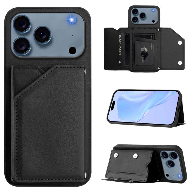 Handyhülle mit vier Kartenfächern und Handschlaufe mit Lederhaptik, Für iPhone 17 Pro Max, Für iPhone 17 Pro, Für iPhone 17, Für iPhone Air, Für iPhone 16 Pro Max, Für iPhone 16 Pro, Für iPhone 16 Plus, Für iPhone 16