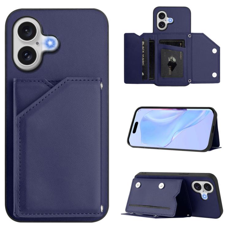 Handyhülle mit vier Kartenfächern und Handschlaufe mit Lederhaptik, Für iPhone 17 Pro Max, Für iPhone 17 Pro, Für iPhone 17, Für iPhone Air, Für iPhone 16 Pro Max, Für iPhone 16 Pro, Für iPhone 16 Plus, Für iPhone 16