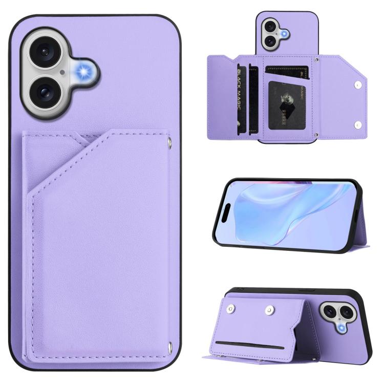 Handyhülle mit vier Kartenfächern und Handschlaufe mit Lederhaptik, Für iPhone 17 Pro Max, Für iPhone 17 Pro, Für iPhone 17, Für iPhone Air, Für iPhone 16 Pro Max, Für iPhone 16 Pro, Für iPhone 16 Plus, Für iPhone 16