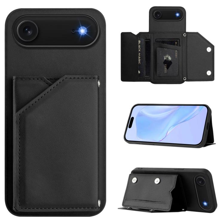 Handyhülle mit vier Kartenfächern und Handschlaufe mit Lederhaptik, Für iPhone 17 Pro Max, Für iPhone 17 Pro, Für iPhone 17, Für iPhone Air, Für iPhone 16 Pro Max, Für iPhone 16 Pro, Für iPhone 16 Plus, Für iPhone 16