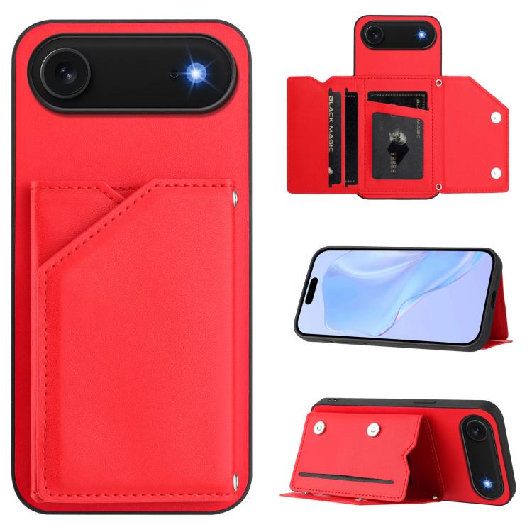 Handyhülle mit vier Kartenfächern und Handschlaufe mit Lederhaptik, Für iPhone 17 Pro Max, Für iPhone 17 Pro, Für iPhone 17, Für iPhone Air, Für iPhone 16 Pro Max, Für iPhone 16 Pro, Für iPhone 16 Plus, Für iPhone 16