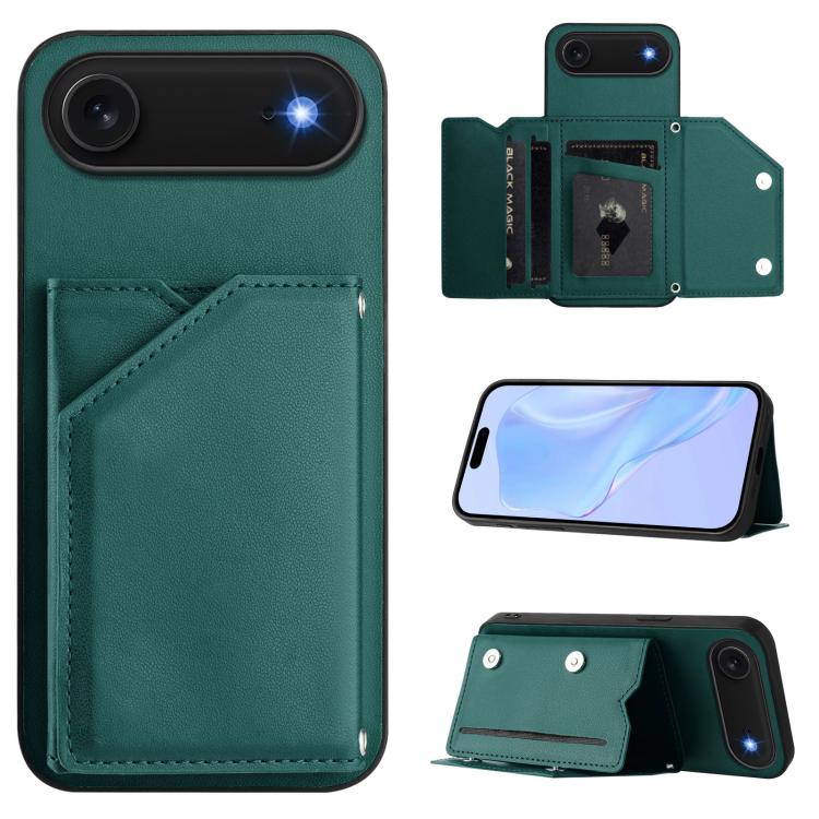 Handyhülle mit vier Kartenfächern und Handschlaufe mit Lederhaptik, Für iPhone 17 Pro Max, Für iPhone 17 Pro, Für iPhone 17, Für iPhone Air, Für iPhone 16 Pro Max, Für iPhone 16 Pro, Für iPhone 16 Plus, Für iPhone 16