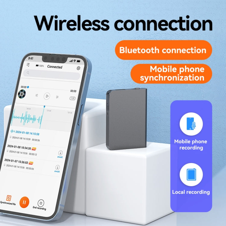Q61A Ultradünner HD-Sprachaufnahmestift mit Geräuschunterdrückung, APP-Steuerung, 8 GB, 16 GB, 32 GB, 64 GB, 128 GB