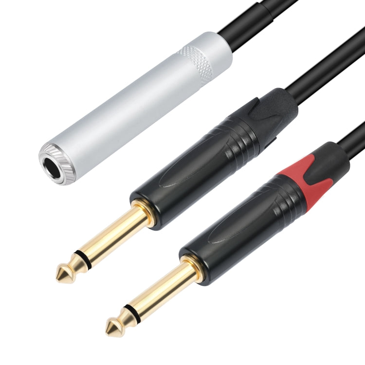 6,35mm 1/4 TRS Stereo Buchse zu Dual Stecker Y-Typ Audiokabel, 6,35mm Buchse zu 2 x M