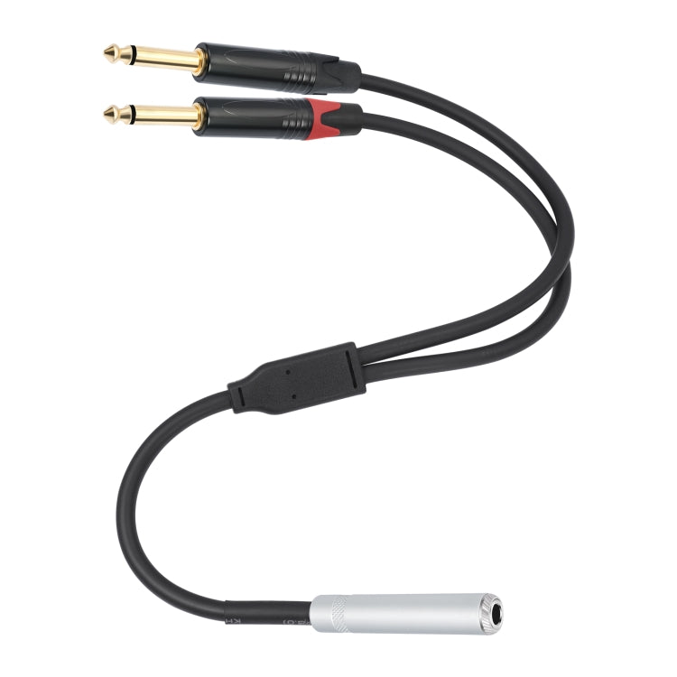 6,35mm 1/4 TRS Stereo Buchse zu Dual Stecker Y-Typ Audiokabel, 6,35mm Buchse zu 2 x M