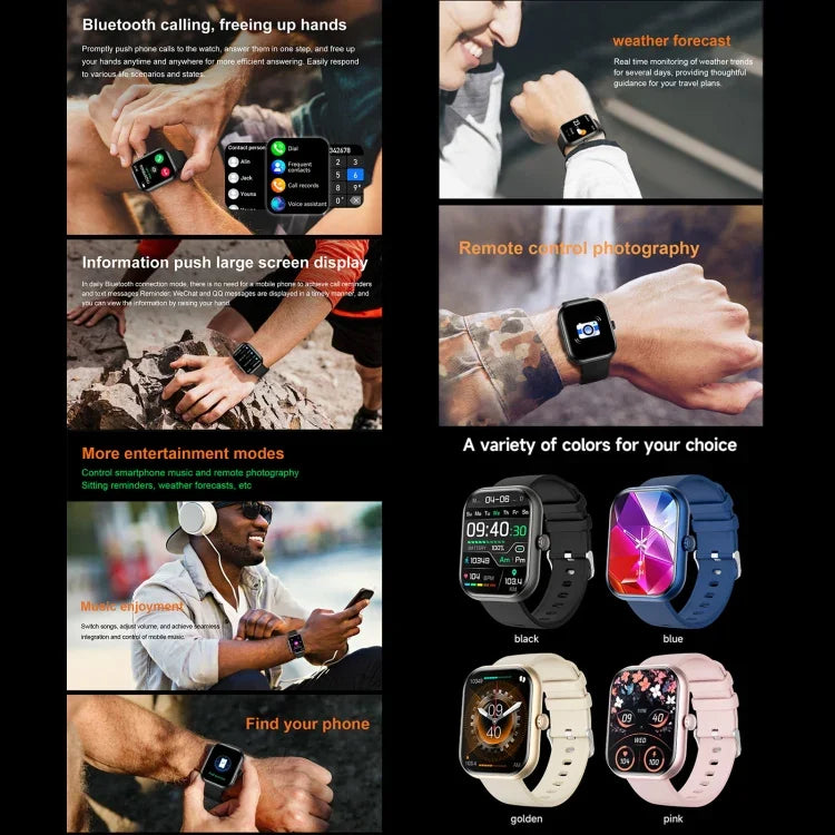 ZW65 2,01 Zoll Fitness-Smartwatch, Blutsauerstoff-/Blutdruck-/Herzfrequenzmessung