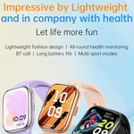 KT73S Smartwatch mit 1,85 Zoll quadratischem Display, Bluetooth-Anruffunktion, Herzfrequenz-, Blutdruck-, Blutsauerstoff-, gynäkologischer und Schlafüberwachung