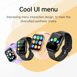 KT73S Smartwatch mit 1,85 Zoll quadratischem Display, Bluetooth-Anruffunktion, Herzfrequenz-, Blutdruck-, Blutsauerstoff-, gynäkologischer und Schlafüberwachung