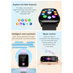 KT73S Smartwatch mit 1,85 Zoll quadratischem Display, Bluetooth-Anruffunktion, Herzfrequenz-, Blutdruck-, Blutsauerstoff-, gynäkologischer und Schlafüberwachung