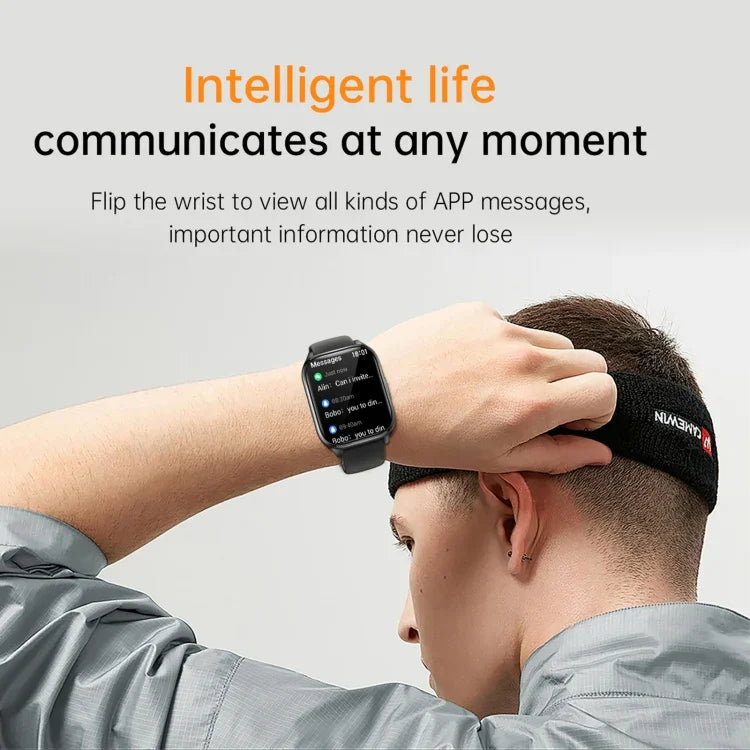 KT73S Smartwatch mit 1,85 Zoll quadratischem Display, Bluetooth-Anruffunktion, Herzfrequenz-, Blutdruck-, Blutsauerstoff-, gynäkologischer und Schlafüberwachung