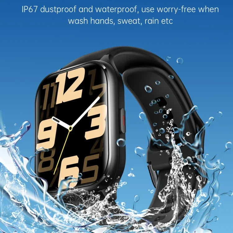 KT73S Smartwatch mit 1,85 Zoll quadratischem Display, Bluetooth-Anruffunktion, Herzfrequenz-, Blutdruck-, Blutsauerstoff-, gynäkologischer und Schlafüberwachung