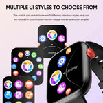 LC88 Smartwatch mit 2-Zoll-Quadratbildschirm, Bluetooth-Anruffunktion, Herzfrequenz-, Blutdruck-, Blutsauerstoff- und Schlafüberwachung