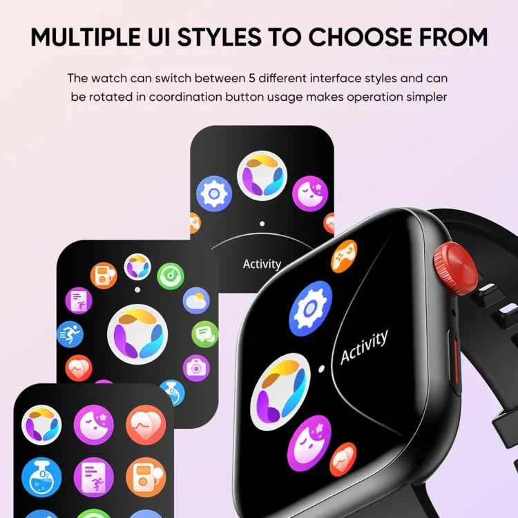 LC88 Smartwatch mit 2-Zoll-Quadratbildschirm, Bluetooth-Anruffunktion, Herzfrequenz-, Blutdruck-, Blutsauerstoff- und Schlafüberwachung