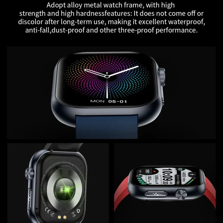 ET587 Smartwatch mit 1,95-Zoll-AMOLED-Bildschirm, EKG-Funktion (Elektrokardiogramm) und Blutzuckermessung