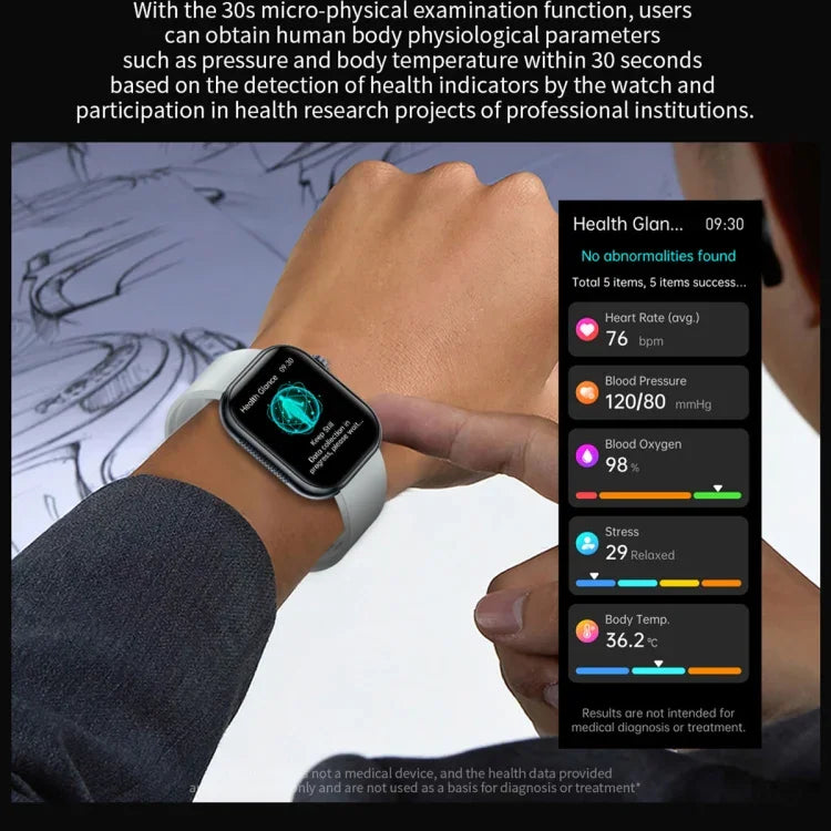ET587 Smartwatch mit 1,95-Zoll-AMOLED-Bildschirm, EKG-Funktion (Elektrokardiogramm) und Blutzuckermessung