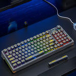 AULA F98Pro V3 99 Tasten kabelgebunden/2.4G/Bluetooth RGB Mechanische Tastatur mit drei Modi, Ice Crystal Schalter