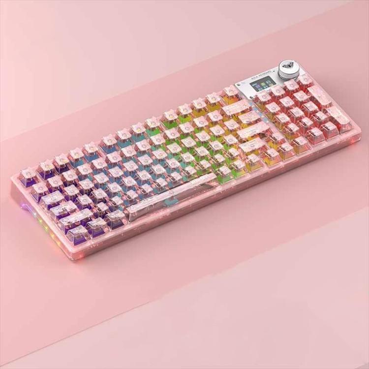 AULA F98Pro V3 99 Tasten kabelgebunden/2.4G/Bluetooth RGB Mechanische Tastatur mit drei Modi, Ice Crystal Schalter