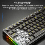 AULA F98Pro V3 99 Tasten kabelgebunden/2.4G/Bluetooth RGB Mechanische Tastatur mit drei Modi, Ice Crystal Schalter