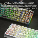 AULA F98Pro V3 99 Tasten kabelgebunden/2.4G/Bluetooth RGB Mechanische Tastatur mit drei Modi, Ice Crystal Schalter