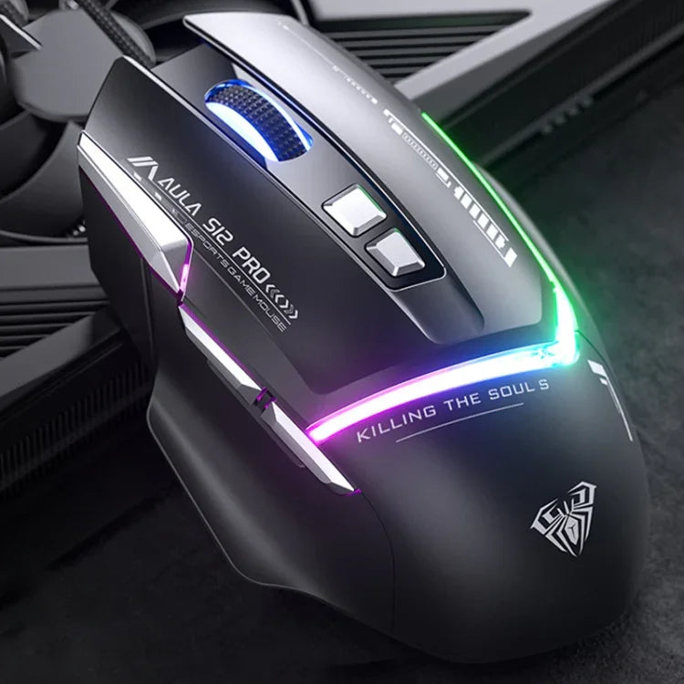 AULA S12 Pro 12800DPI Kabelgebundene RGB Gaming-Maus