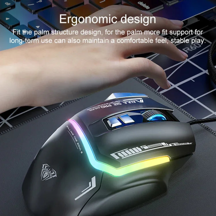 AULA S12 Pro 12800DPI Kabelgebundene RGB Gaming-Maus