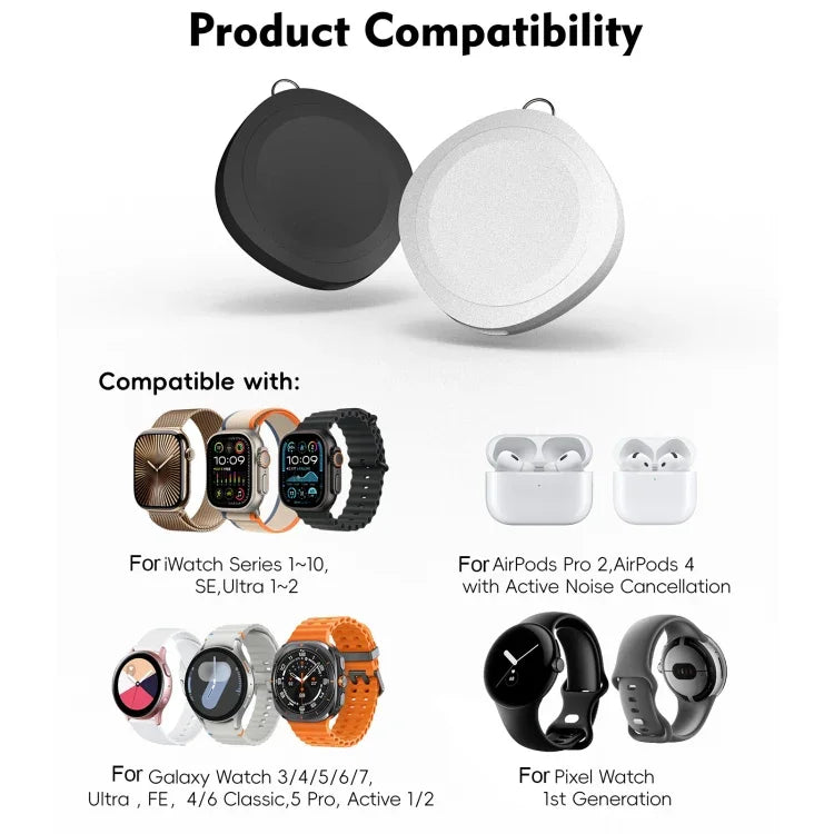 4-in-1 Tragbare Smartwatch mit magnetischem kabellosem Ladegerät