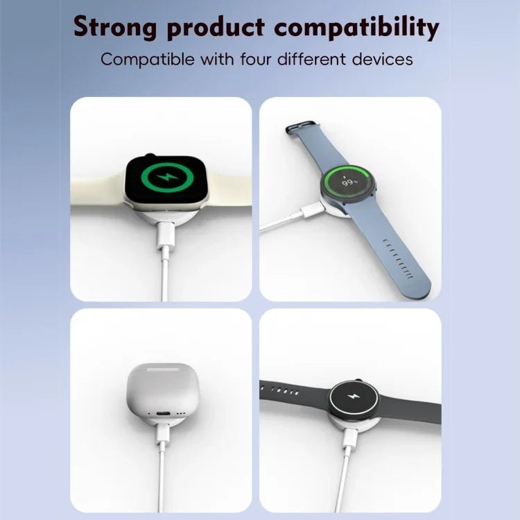 4-in-1 Tragbare Smartwatch mit magnetischem kabellosem Ladegerät