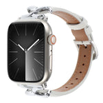 X-förmiges Armband aus echtem Leder, passend für Apple Watch 46 mm / 49 mm / 45 mm / 44 mm und 42 mm / 41 mm / 40 mm / 38 mm