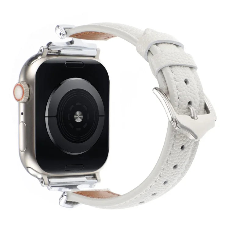 X-förmiges Armband aus echtem Leder, passend für Apple Watch 46 mm / 49 mm / 45 mm / 44 mm und 42 mm / 41 mm / 40 mm / 38 mm