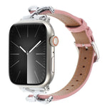 X-förmiges Armband aus echtem Leder, passend für Apple Watch 46 mm / 49 mm / 45 mm / 44 mm und 42 mm / 41 mm / 40 mm / 38 mm