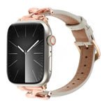 X-förmiges Armband aus echtem Leder, passend für Apple Watch 46 mm / 49 mm / 45 mm / 44 mm und 42 mm / 41 mm / 40 mm / 38 mm