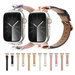 X-förmiges Armband aus echtem Leder, passend für Apple Watch 46 mm / 49 mm / 45 mm / 44 mm und 42 mm / 41 mm / 40 mm / 38 mm