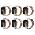 X-förmiges Armband aus echtem Leder, passend für Apple Watch 46 mm / 49 mm / 45 mm / 44 mm und 42 mm / 41 mm / 40 mm / 38 mm