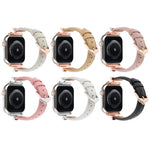 X-förmiges Armband aus echtem Leder, passend für Apple Watch 46 mm / 49 mm / 45 mm / 44 mm und 42 mm / 41 mm / 40 mm / 38 mm