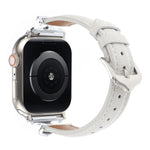 X-förmiges Armband aus echtem Leder mit Punktmuster, passend für Apple Watch 46 mm / 49 mm / 45 mm / 44 mm und 42 mm / 41 mm / 40 mm / 38 mm