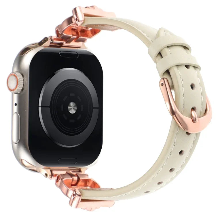 Echtes Lederarmband mit Leopardenkopf-Motiv, passend für Apple Watch 46 mm / 49 mm / 45 mm / 44 mm und 42 mm / 41 mm / 40 mm / 38 mm
