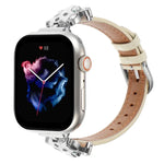 Echtes Lederarmband mit Leopardenkopf-Motiv, passend für Apple Watch 46 mm / 49 mm / 45 mm / 44 mm und 42 mm / 41 mm / 40 mm / 38 mm