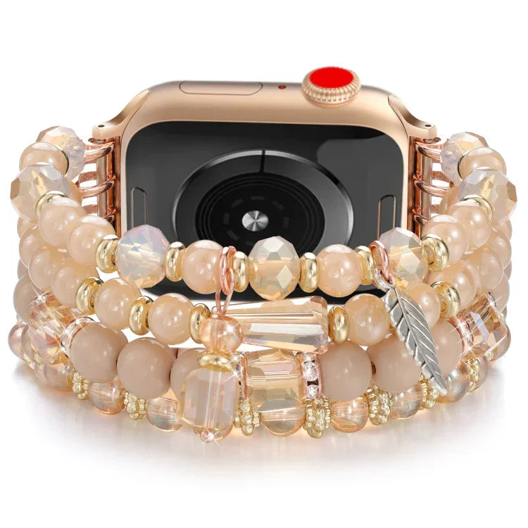Uhrenarmband mit Quasten und Perlenkette, für Apple Watch 46 mm / 49 mm / 45 mm / 44 mm, für Apple Watch 42 mm / 41 mm / 40 mm / 38 mm