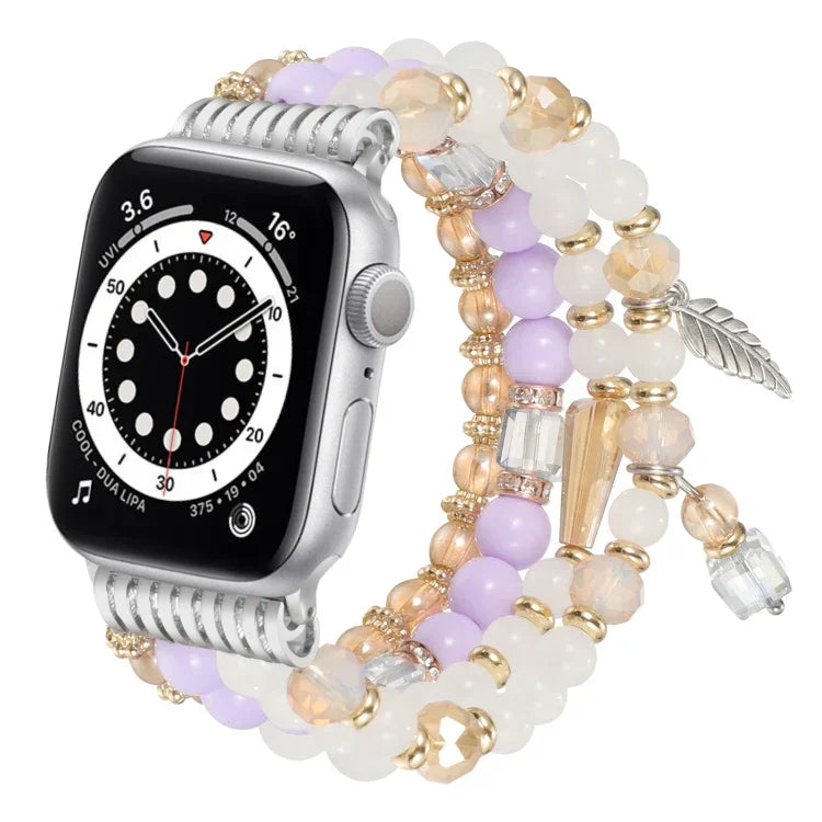 Uhrenarmband mit Quasten und Perlenkette, für Apple Watch 46 mm / 49 mm / 45 mm / 44 mm, für Apple Watch 42 mm / 41 mm / 40 mm / 38 mm