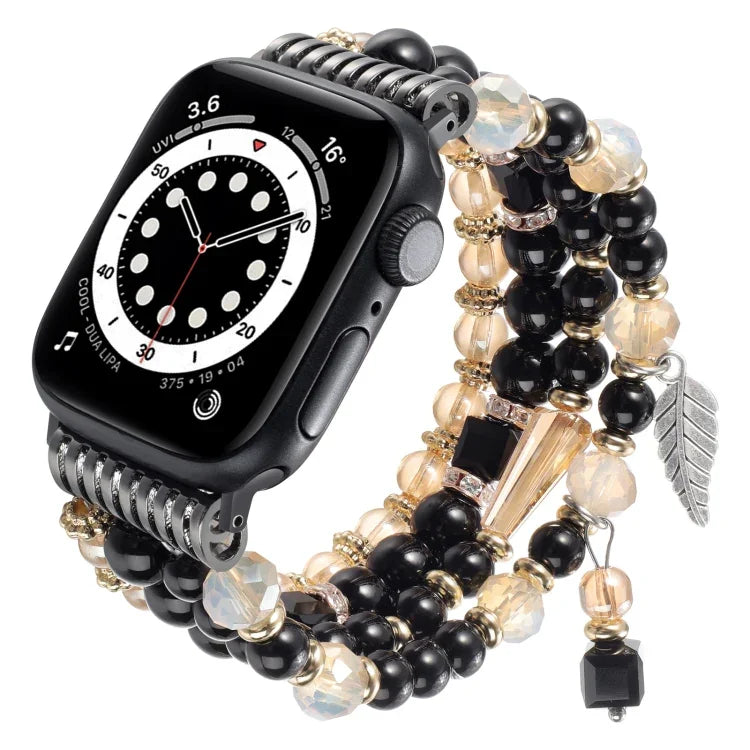 Uhrenarmband mit Quasten und Perlenkette, für Apple Watch 46 mm / 49 mm / 45 mm / 44 mm, für Apple Watch 42 mm / 41 mm / 40 mm / 38 mm