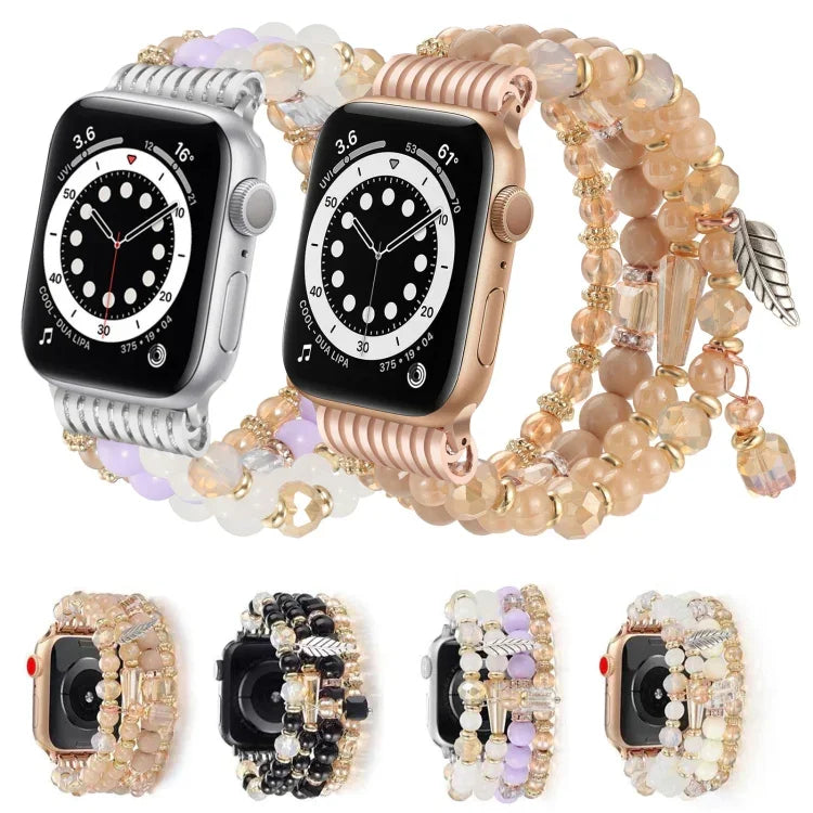 Uhrenarmband mit Quasten und Perlenkette, für Apple Watch 46 mm / 49 mm / 45 mm / 44 mm, für Apple Watch 42 mm / 41 mm / 40 mm / 38 mm