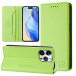 RC01 Zweifach gefaltete magnetische Saug-RFID-Leder-Handyhülle, für iPhone 16 Pro, für iPhone 16 Plus, für iPhone 16, für iPhone 15 Pro Max, für iPhone 15 Pro, für iPhone 15 Plus