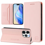 RC01 Zweifach gefaltete magnetische Saug-RFID-Leder-Handyhülle, für iPhone 16 Pro, für iPhone 16 Plus, für iPhone 16, für iPhone 15 Pro Max, für iPhone 15 Pro, für iPhone 15 Plus