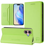 RC01 Zweifach gefaltete magnetische Saug-RFID-Leder-Handyhülle, für iPhone 16 Pro, für iPhone 16 Plus, für iPhone 16, für iPhone 15 Pro Max, für iPhone 15 Pro, für iPhone 15 Plus