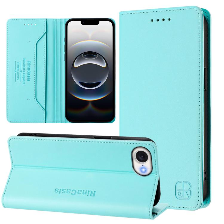 RC01 Magnetische, zweifach gefaltete RFID-Leder-Handyhülle, für iPhone 17e / 16e, für iPhone 17 Pro Max, für iPhone 17 Pro, für iPhone 17, für iPhone Air, für iPhone 16 Pro Max